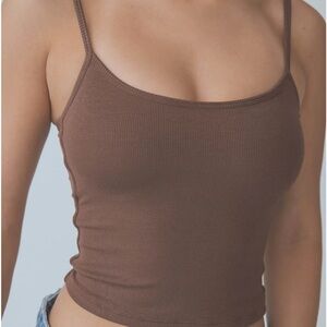Klassy Network Brown Ribbed Brami tank